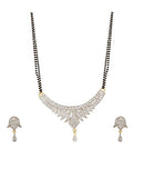 Combo of 3 American Diamond Gold Plated Mangalsutra  Pendant with Chain for Women