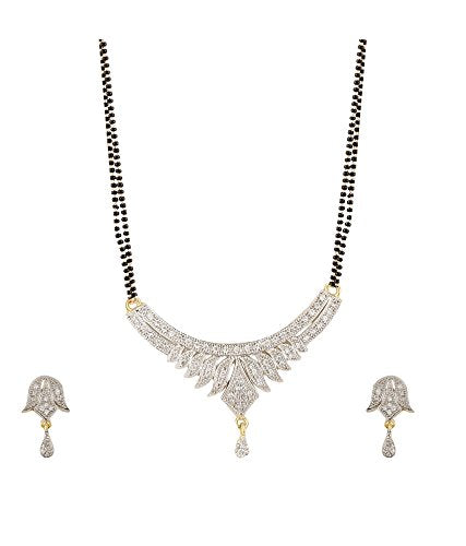 Combo of 3 American Diamond Gold Plated Mangalsutra  Pendant with Chain for Women