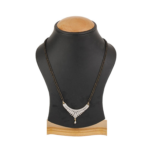 Mangalsutra American Diamond Gold Plated Pendant Jewellery with Chain and Earrings for Women