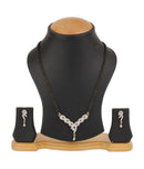 American Diamond Gold Plated Pendant Jewellery with Chain and Earrings for Women