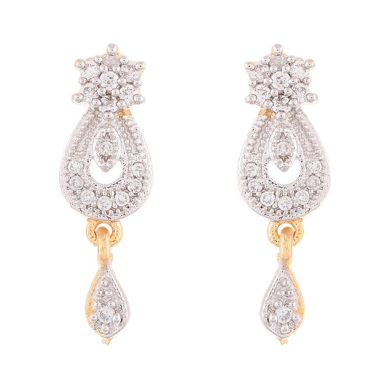 American Diamond Gold Plated Mgalsutra and Earrings for Women