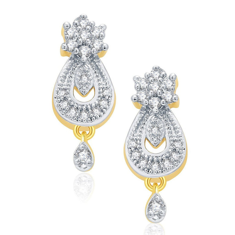 American Diamond Gold Plated Mgalsutra and Earrings for Women