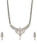 American Diamond Gold Plated Mgalsutra and Earrings for Women