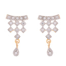 American Diamond Gold Plated Pendant Jewellery with Chain and Earrings for Women