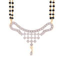 American Diamond Gold Plated Pendant Jewellery with Chain and Earrings for Women