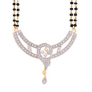 American Diamond Gold Plated Magalsutra with Chain and Earrings for Women