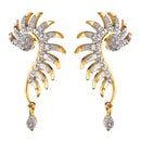 Gold Plated Antique American Diamond Peacock Style CZ Pendant Magalsutra With Earring Jewellery Set for Women
