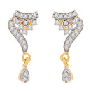 Gold-Plated White & Black Stone-Studded & Beaded Designer Mangalsutra Set