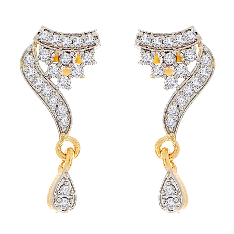 Gold-Plated White & Black Stone-Studded & Beaded Designer Mangalsutra Set