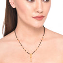 Mangalsutra Gold Plated Traditional with Black Beads for Women.