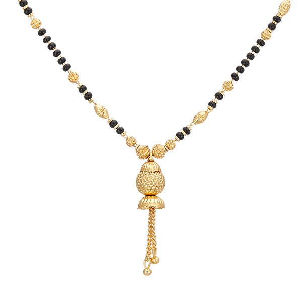 Mangalsutra Gold Plated Traditional with Black Beads for Women.