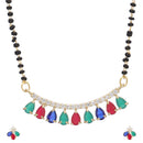 American Diamond Designer Gold Plated Mangalsutra Set For Women