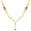 Mangalsutra Gold Plated Brass Beads Fringed Drop Necklace Tanmaniya Nallapusalu Black Bead Chain Jewellery For Women