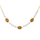 Tradition Gold Plated White Pearl  Stone Studded Tanmaniya Nallapusalu Mangalsutra For Women