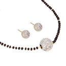 American Diamond Gold Plated Designer Mangalsutra with Earrings Jewellery for Women