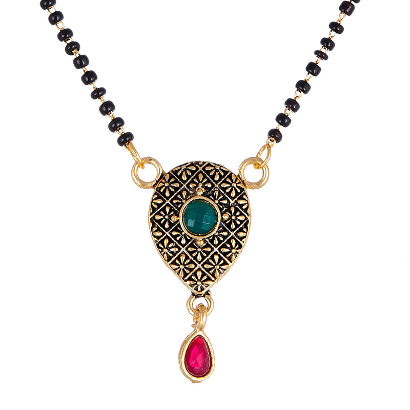 Women's Pride Designer Gold Plated Mangalsutra Pendant with Chain for Women