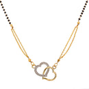 Heart Shaped American Diamond Mangalsutra with Chain and Earrings for Women