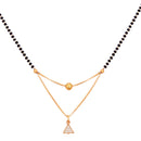 Heart Shaped  Gold Plated Standard Size Black Beads Single Line Chain Jewellery For Women