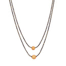 Round Shaped  Gold Plated Standard Size Black Beads Multi Line Chain Jewellery For Women