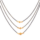 Round Shaped  Gold Plated Standard Size Black Beads Multi Line Chain Jewellery For Women