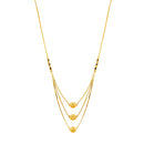 Traditional Gold Plated Black Bead Emblished Triple Layered Mangalsutra