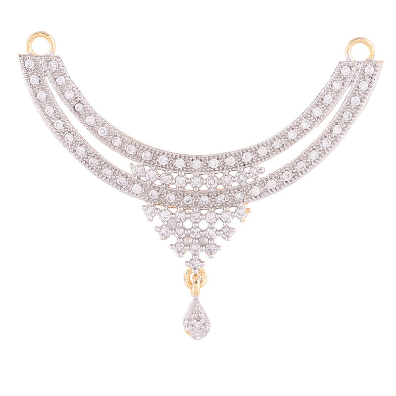 American Diamond Gold Plated Mangalsutra with Earrings for Jewellery