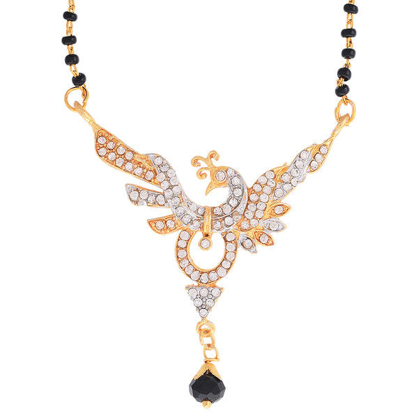 CZ Peacock Style Gold Plated Mangalsutra Jewellery for Worman