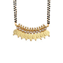 Temple Coin Gold Plated and Multi Color Beads Magalsutra with Earrings and Chain for Women