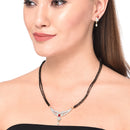 CZ Floral Red Stud Style Gold Plated Mangalsutra Jewellery for Worman