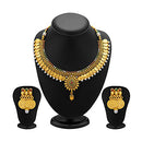 Traditional Jewellery Gold Plated Temple Coin Necklace Set with Earrings