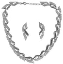 Oxidised Silver-Plated Cubic Zirconia Studded Jewellery Set