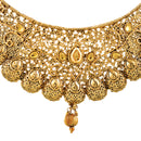 Jewellery Set Gold Plated Collar Necklace Set With Tear Drop Earring & Maang-Tikka Bridal Jewellery For Women & Girls