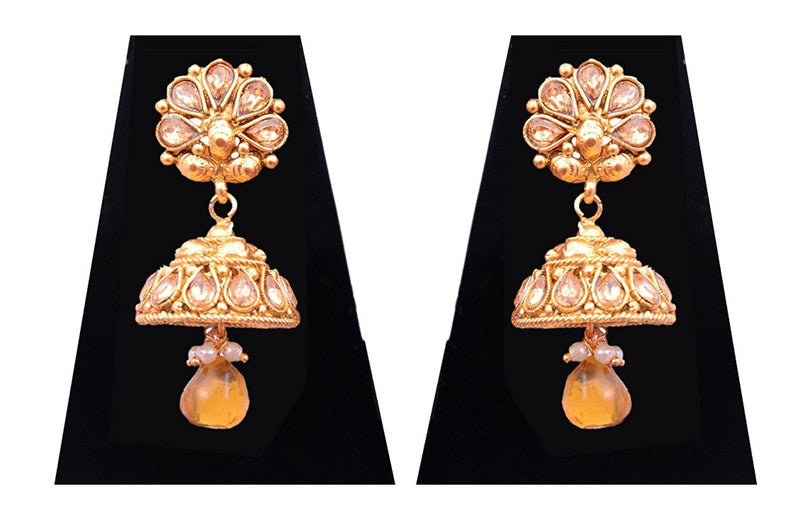 LCT Gold Plated Pearl Choker Necklace Set with Earring and Mangtikka Bridal Jewellery