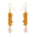 Gold Plated Pearl Studded Royal Chain Necklace Set with Earrings