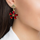 Gold Plated American Diamond Necklace Set with Earrings Jewellery