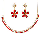 Gold Plated American Diamond Necklace Set with Earrings Jewellery
