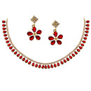 Gold Plated American Diamond Necklace Set with Earrings Jewellery