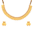 Traditional Temple Coin Gold-Plated Choker Necklace With Drop Earrings