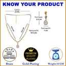 Zeneme Fascinating Gold Tone Necklace Set & Earring Adorned with American Diamond Jewellery for Women and Girl