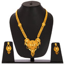 Gold Plated Traditional Rani Haar Necklace Set with Earring One Gram God Jewellery