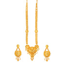 Gold Plated Traditional Rani Haar Necklace Set with Earring One Gram God Jewellery