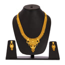 Gold Plated Traditional Rani Haar Necklace Set with Earring One Gram God Jewellery