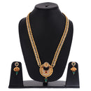 Jewellery Set Gold Plated Long Harama Tradition Necklace With Earring Wedding Jewellery For Women