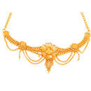 Floral Intricate Textured Gold-Plated Temple Jewellery Set