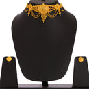 Stylish Gold-Plated Jewellery Set with Flower Shaped Earrings