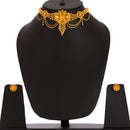 Gold Plated Choker Necklace Set with Earring Jewellery
