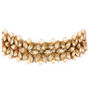 Flower Shaped Choker Bridal Necklace Set With Earrings Maang Tikka Jewellery