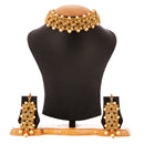 Flower Shaped Choker Bridal Necklace Set With Earrings Maang Tikka Jewellery