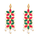 Flower Shaped Choker Bridal Necklace Set With Earrings Maang Tikka Jewellery