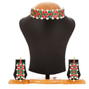 Flower Shaped Choker Bridal Necklace Set With Earrings Maang Tikka Jewellery